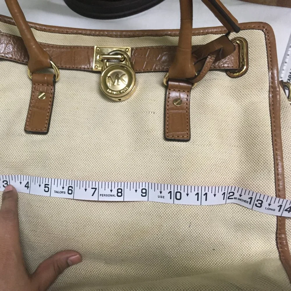 At best price: Authentic Michael Kors Hamilton NS Canvas/ Leather Tote - Picture 6 of 16